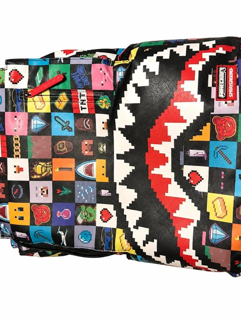 Sprayground x Minecraft Shark Backpack Rare Limited Edition Used